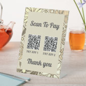 Floral 2 QR Code Scan To Pay Professional 台座サイン (インサイチュ)