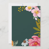 Floral 50th Birthday Party Invitation Photo 招待状 (裏面)