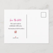 Floral 65th Birthday Save the Date - 65 Elegant 案内ポストカード (裏面)