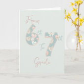 Floral 6 7 Meme Elementary Graduation Card カード (黄色い花)