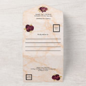 Floral 70th Birthday Celebration Gold Foil Balloon オールインワン招待状 (外側)