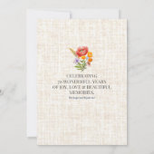 Floral 70th Birthday - Elegant Garden Party 招待状 (裏面)