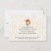 Floral 70th Birthday - Elegant Garden Party Thanks サンキューカード (裏面)