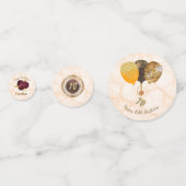 Floral 70th Birthday & Gold Foil Balloon, Face   コンフェッティ (裏面)