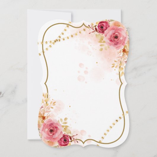 Floral 70th Birthday Invitation 招待状 (裏面)