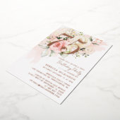 Floral 75th Birthday Party 箔招待状 (回転した状態)