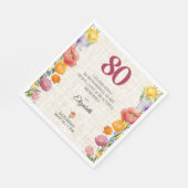 Floral 80th Birthday Party - Chic Linen Garden スタンダードランチョンナプキン (角)