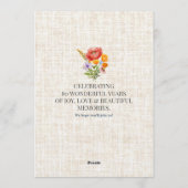 Floral 80th Birthday Party - Elegant Garden 招待状 (裏面)