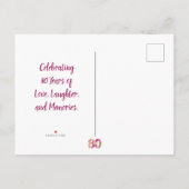 Floral 80th Birthday Save The Date - Chic 80 Years 案内ポストカード (裏面)