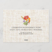 Floral 80th Birthday Save the Date - Garden Party 招待状 (裏面)