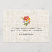 Floral 80th Birthday Save the Date - Garden Party 招待状 (裏面)