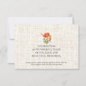 Floral 80th Birthday Thanks - Elegant Garden Party サンキューカード (裏面)