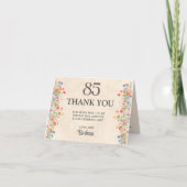 Floral 85th Birthday – Elegant Wildflower 85 years サンキューカード (正面)