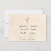 Floral 85th Birthday – Elegant Wildflower 85 years サンキューカード (裏面)