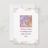 Floral 95th Birthday Thanks - Blush Bloom 95 Years サンキューカード (裏面)