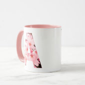 Floral A Initial Mug | Personalized Name & Traits マグカップ (正面左)