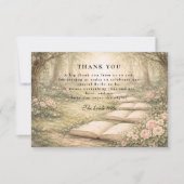 Floral A New Chapter Bridal Shower サンキューカード (正面)