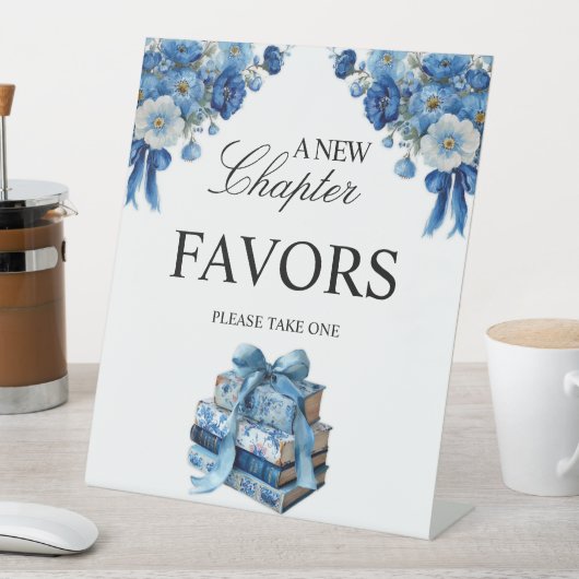 Floral A New Chapter Bridal Shower Tabletop Sign 台座サイン (インサイチュ)