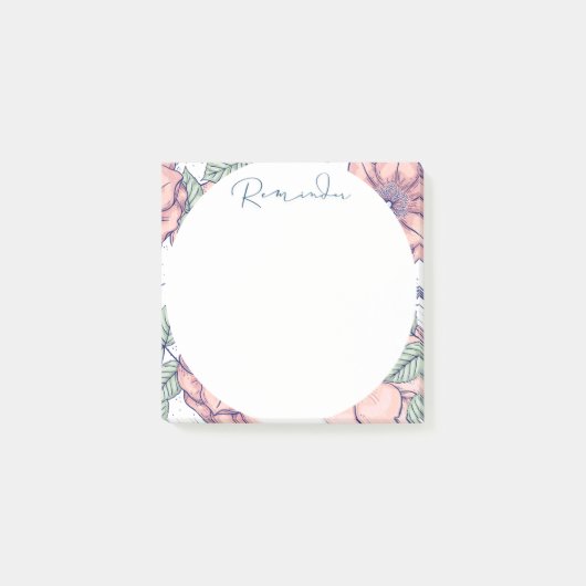 Floral & Abstract Circle ポストイット (正面)