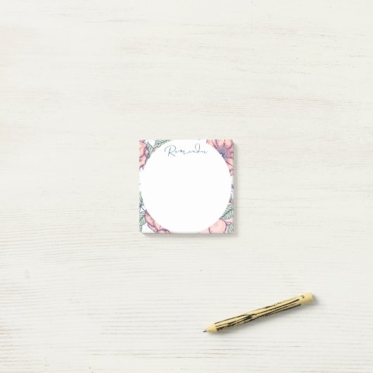 Floral & Abstract Circle ポストイット (デスク上)