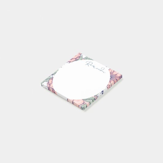Floral & Abstract Circle ポストイット (アングル)