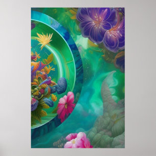 Floral Abstract Garden ポスター