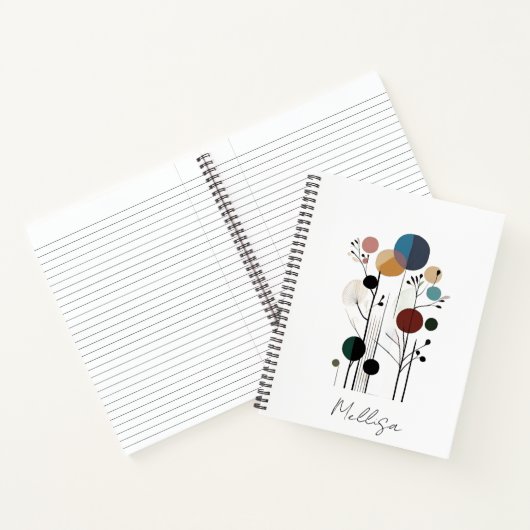 Floral abstract geometrical pattern notebook ノートブック (内部)