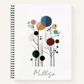 Floral abstract geometrical pattern notebook ノートブック (正面)