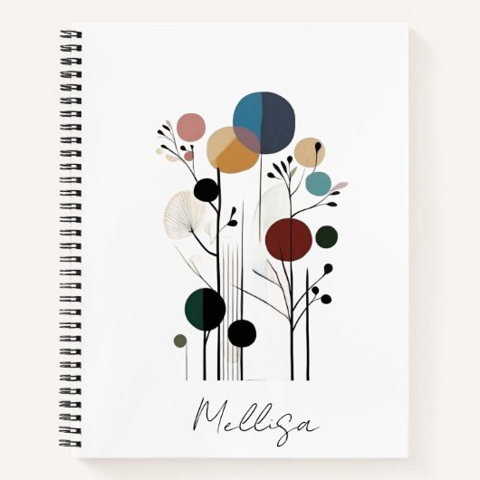 Floral abstract geometrical pattern notebook ノートブック (正面)