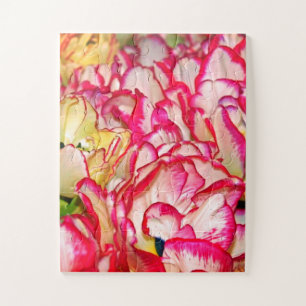 Floral Abstract Tulip Petals Flowers Pink White ジグソーパズル