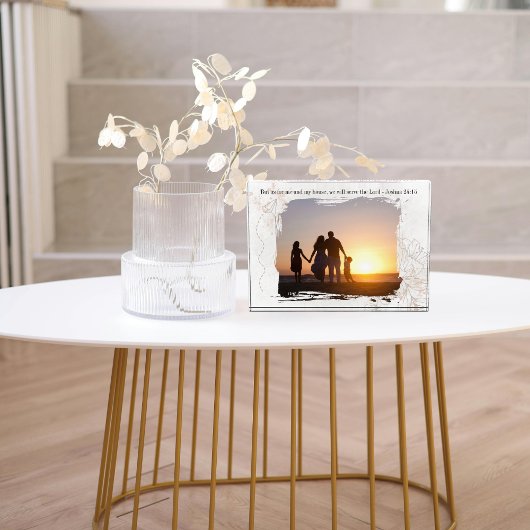 Floral Abstract w/ Bible Verse Custom Photo Block フォトブロック