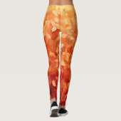 🌺 Floral abstrait audacieux en rouge et rose 🌺 レギンス (裏面)