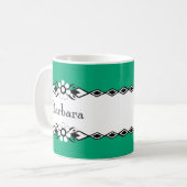 Floral Acccent Personalized Mugs コーヒーマグカップ (正面左)