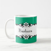 Floral Acccent Personalized Mugs コーヒーマグカップ (左)