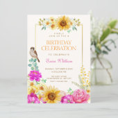Floral aesthetic birthday 招待状 (スタンド正面)