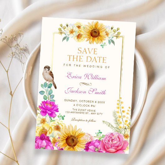 Floral aesthetic wedding セーブザデート