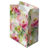 Floral Alcohol Ink Style Pattern Wine Small and ミディアムペーパーバッグ (正面アングル)