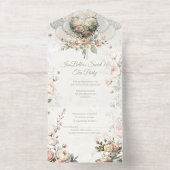 Floral All-in-One Tea Party Invitation with RSVP オールインワン招待状 (内側)