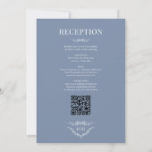 Floral All in One Victorian Blue Wedding Monogram 招待状 (裏面)