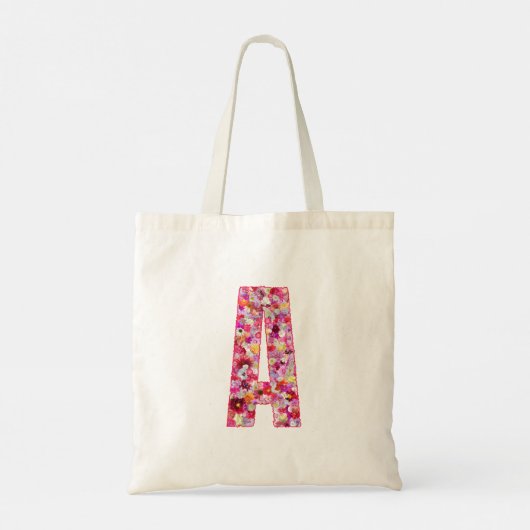 Floral Alphabet Letter A トートバッグ (裏面)