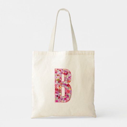 Floral Alphabet Letter B トートバッグ (裏面)