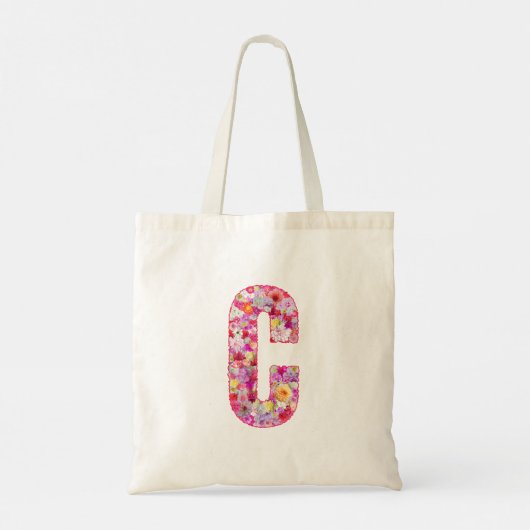Floral Alphabet Letter C トートバッグ (裏面)