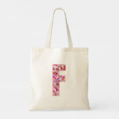 Floral Alphabet Letter F トートバッグ (裏面)