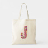 Floral Alphabet Letter J トートバッグ (裏面)