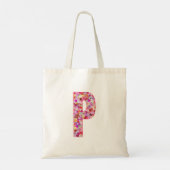 Floral Alphabet Letter P トートバッグ (裏面)