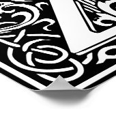 Floral Alphabet Monogram Letter Z  ポスター (角)