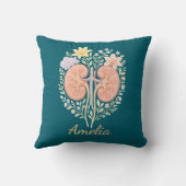 Floral Anatomical Kidney Nephrology Nurse and Tech クッション (裏面)