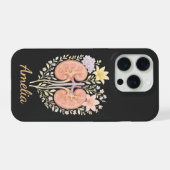 Floral Anatomical Kidney Nephrology Nurse and Tech iPhoneケース (裏面横)