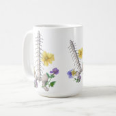Floral Anatomy - Vertebrae, Hip Bone コーヒーマグカップ (正面左)