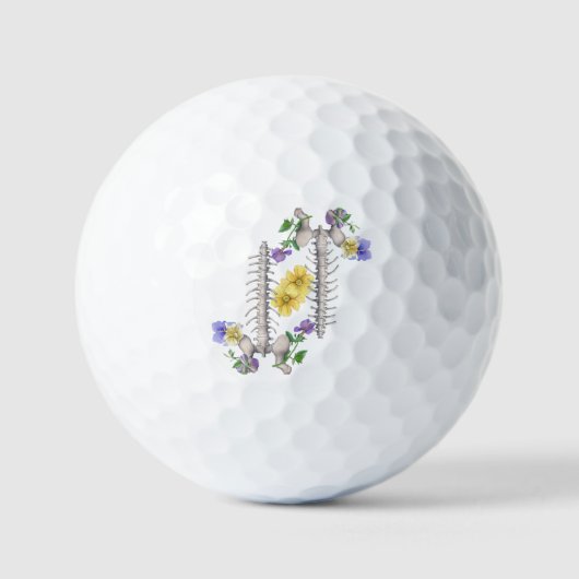 Floral Anatomy - Vertebrae, Hip Bone ゴルフボール (正面)